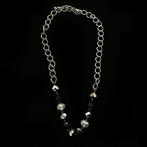 Luxury Crystal Necklace Silver/Black NWOT