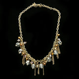Luxury Faceted Necklace Gold/Brown NWOT