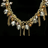 Luxury Faceted Necklace Gold/Brown NWOT