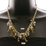 Luxury Faceted Necklace Gold/Brown NWOT