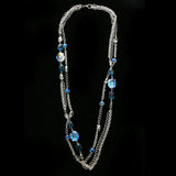 Luxury Crystal Necklace Silver/Blue NWOT