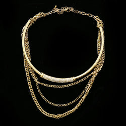 Luxury Crystal Choker-Necklace Gold NWOT