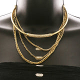 Luxury Crystal Choker-Necklace Gold NWOT