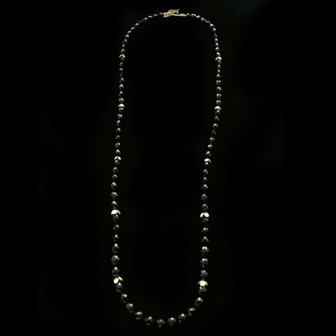 Luxury Crystal Necklace Gold/Black NWOT
