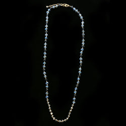 Luxury Faceted Necklace Gold/Blue NWOT