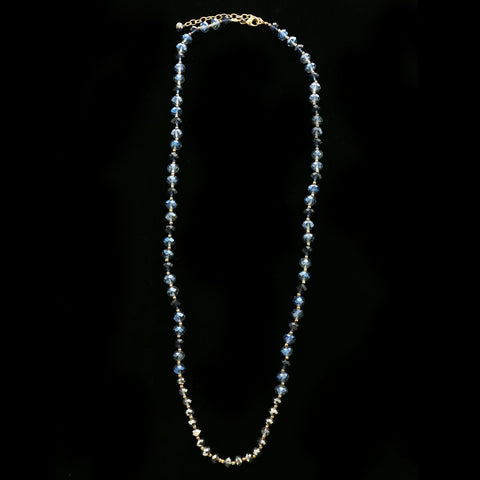 Luxury Faceted Necklace Gold/Blue NWOT