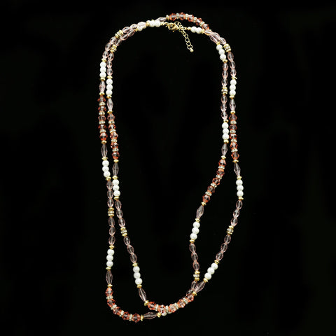 Luxury Crystal Necklace Gold/Pink NWOT