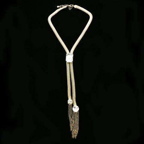 Luxury Crystal Y-Necklace Gold NWOT