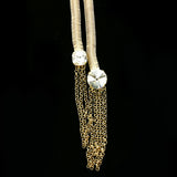 Luxury Crystal Y-Necklace Gold NWOT