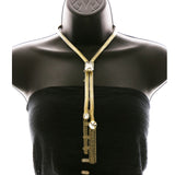 Luxury Crystal Y-Necklace Gold NWOT