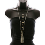 Luxury Faceted Crystal Y-Necklace Silver NWOT