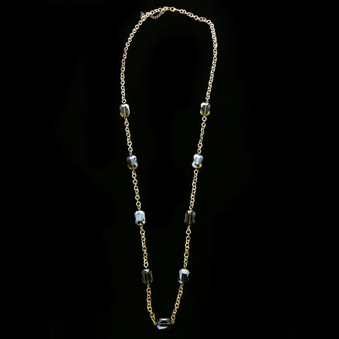 Luxury Crystal Necklace Gold/Gray NWOT