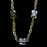 Luxury Crystal Necklace Gold/Gray NWOT