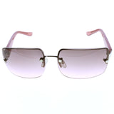 Liz Claiborne Style "Violet" Semi-Rimless-Sunglasses Pink Frame/Pink Lens