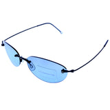 Liz Claiborne Uv Protection Rimless-Sunglasses Black Frame/Blue Lens