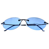 Liz Claiborne Uv Protection Rimless-Sunglasses Black Frame/Blue Lens