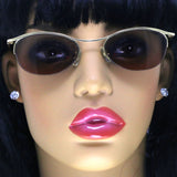 Liz Claiborne Semi-Rimless-Sunglasses Gold-Tone Frame/Pink Lens