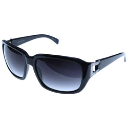 Liz Claiborne Style "Aodrey" Oversize-Sunglasses Black Frame/Blue Lens