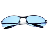 Liz Claiborne Semi-Rimless-Sunglasses Silver-Tone Frame/Blue Lens