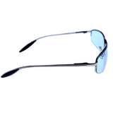 Liz Claiborne Semi-Rimless-Sunglasses Silver-Tone Frame/Blue Lens