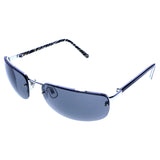 Liz Claiborne Style "Fay" Semi-Rimless-Sunglasses Silver-Tone Frame/Dark-Gray Lens