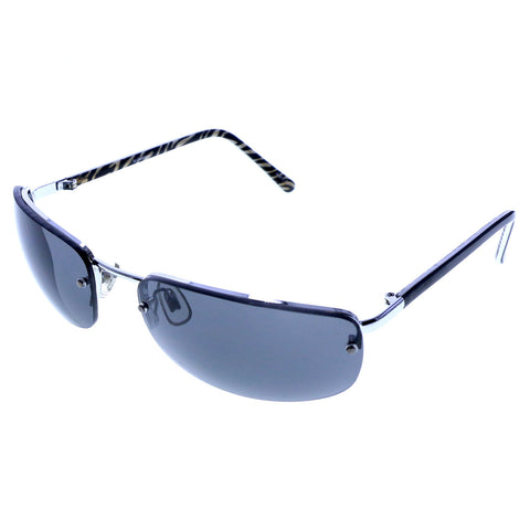 Liz Claiborne Style "Fay" Semi-Rimless-Sunglasses Silver-Tone Frame/Dark-Gray Lens
