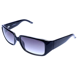 Liz Claiborne Style "Donna" Rectangle-Sunglasses Black Frame/Dark-Gray Lens