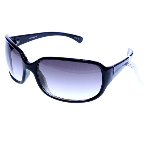 Liz Claiborne Style "Betty" Rectangle-Sunglasses Black Frame/Dark-Gray Lens