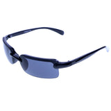Liz Claiborne Style "Delta" Semi-Rimless-Sunglasses Black Frame/Dark-Gray Lens