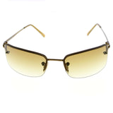 Liz Claiborne Style "Janet" Semi-Rimless-Sunglasses Bronze-Tone Frame/Brown Lens