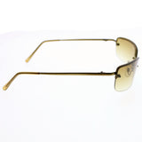 Liz Claiborne Style "Janet" Semi-Rimless-Sunglasses Bronze-Tone Frame/Brown Lens