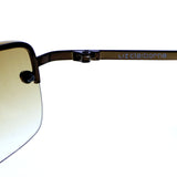 Liz Claiborne Style "Janet" Semi-Rimless-Sunglasses Bronze-Tone Frame/Brown Lens