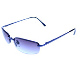 Liz Claiborne Style "Silverton" Semi-Rimless-Sunglasses Blue Frame/Blue Lens