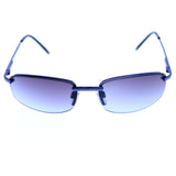 Liz Claiborne Style "Silverton" Semi-Rimless-Sunglasses Blue Frame/Blue Lens