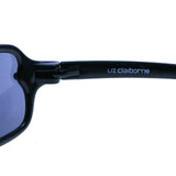 Liz Caiborne Style "Marla" Rectangle-Sunglasses Black Frame/Dark-Gray Lens