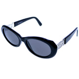 Liz Claiborne Style "Kay" Oval-Sunglasses Black Frame/Dark-Gray Lens