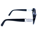 Liz Claiborne Style "Kay" Oval-Sunglasses Black Frame/Dark-Gray Lens
