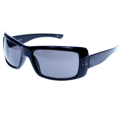 Liz Claiborne Style "Marsha" Oversize-Sunglasses Black Frame/Dark-Gray Lens