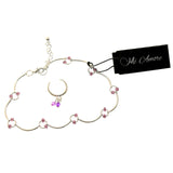 Mi Amore Matching Toe Ring Chain-Anklet Silver-Tone/Purple