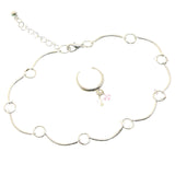 Mi Amore Matching Toe Ring Chain-Anklet Silver-Tone/White