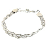 Mi Amore Braided Bangle-Bracelet Silver-Tone