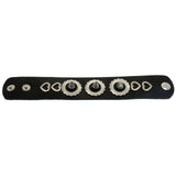 Mi Amore Spike-studded Heart accent Cuff-Bracelet Black & Silver-Tone