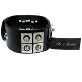 Mi Amore spike-studded Cuff-Bracelet Black/Silver-Tone