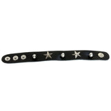 Mi Amore Spike-studded Star accents Cuff-Bracelet Black & Silver-Tone