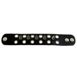 Mi Amore Spike-studded Eyelets Cuff-Bracelet Black & Silver-Tone