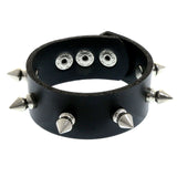 Mi Amore Spike-studded Cuff-Bracelet Black/Silver-Tone