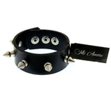 Mi Amore Spike-studded Cuff-Bracelet Black/Silver-Tone