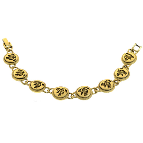 Mi Amore Fish Arrow Antiqued Bangle-Bracelet Gold-Tone & Black