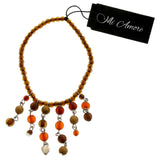 Mi Amore Tassel Stretch-Bracelet Brown/Red