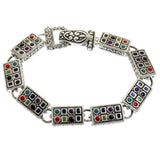 Mi Amore Antiqued Bangle-Bracelet Silver-Tone/Multicolor